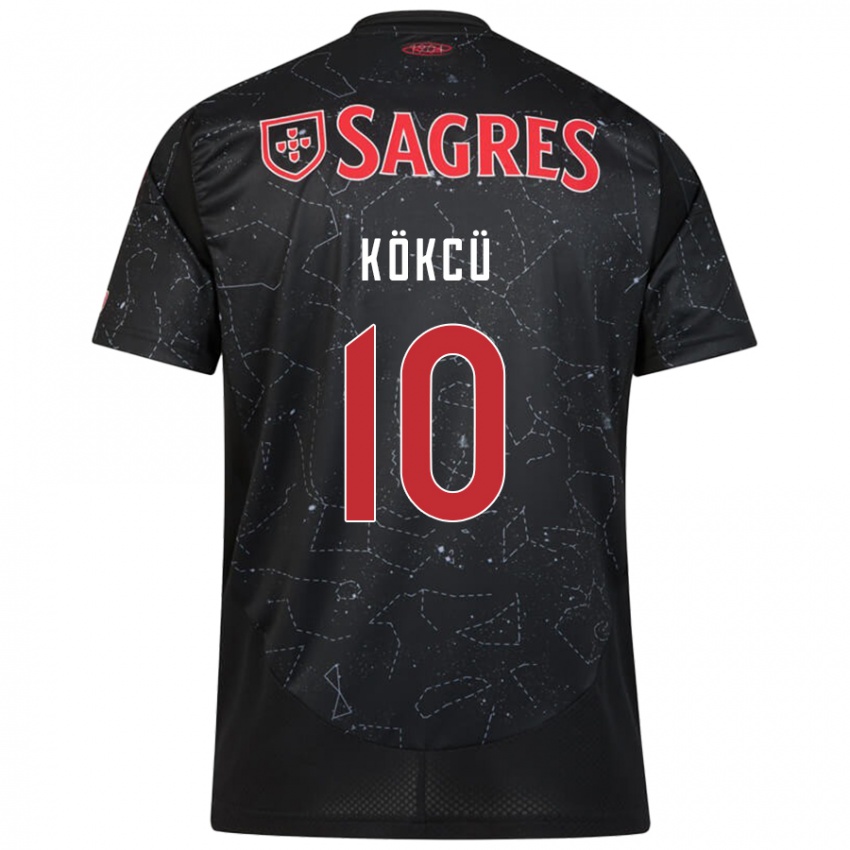 Criança Camisola Orkun Kökcü #10 Vermelho Preto Alternativa 2024/25 Camisa