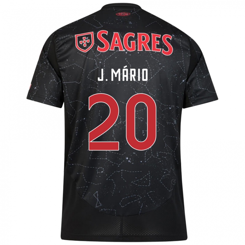 Criança Camisola João Mário #20 Vermelho Preto Alternativa 2024/25 Camisa