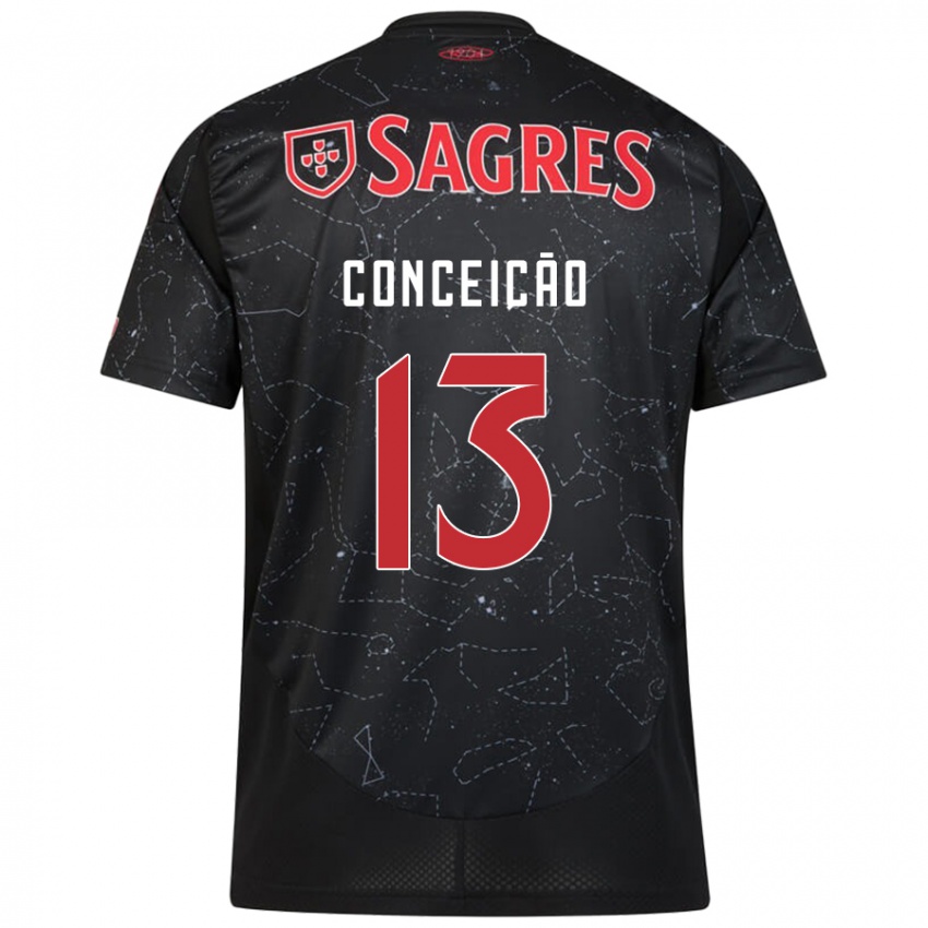 Criança Camisola João Conceição #13 Vermelho Preto Alternativa 2024/25 Camisa