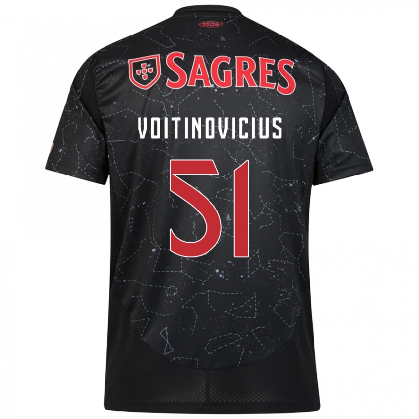 Criança Camisola Arnas Voitinovicius #51 Vermelho Preto Alternativa 2024/25 Camisa