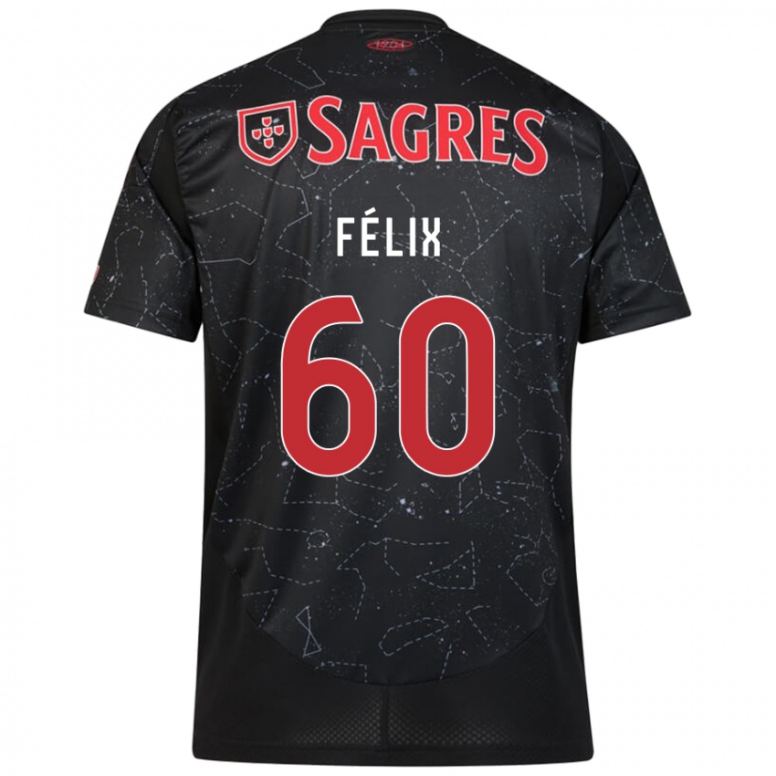 Criança Camisola Nuno Félix #60 Vermelho Preto Alternativa 2024/25 Camisa