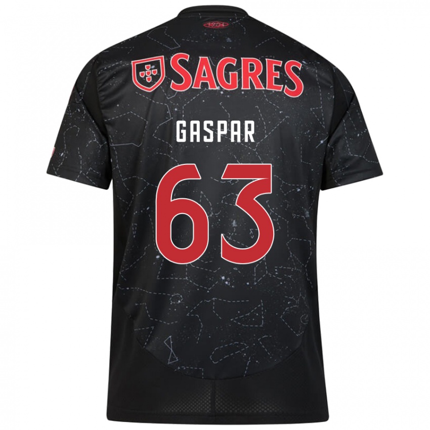 Criança Camisola Guilherme Gaspar #63 Vermelho Preto Alternativa 2024/25 Camisa