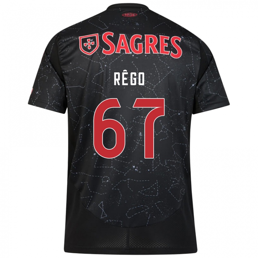 Criança Camisola Rodrigo Rêgo #67 Vermelho Preto Alternativa 2024/25 Camisa