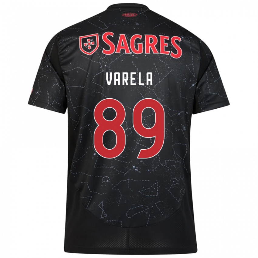 Criança Camisola Gustavo Varela #89 Vermelho Preto Alternativa 2024/25 Camisa