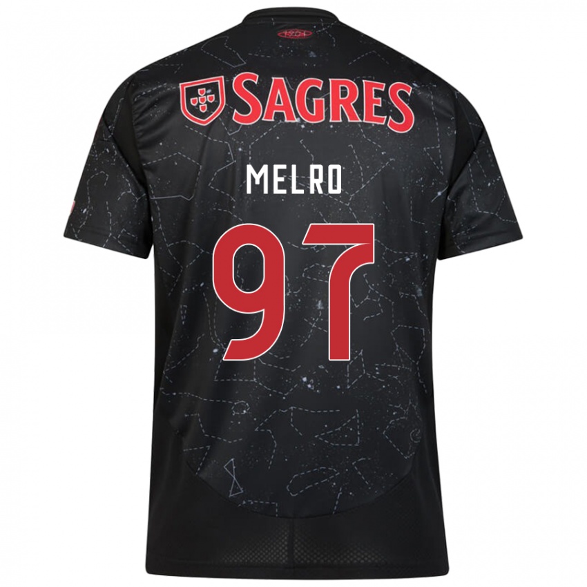 Criança Camisola José Melro #97 Vermelho Preto Alternativa 2024/25 Camisa