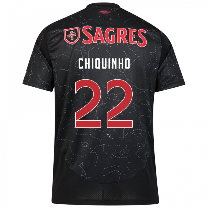 Criança Camisola Chiquinho #22 Vermelho Preto Alternativa 2024/25 Camisa