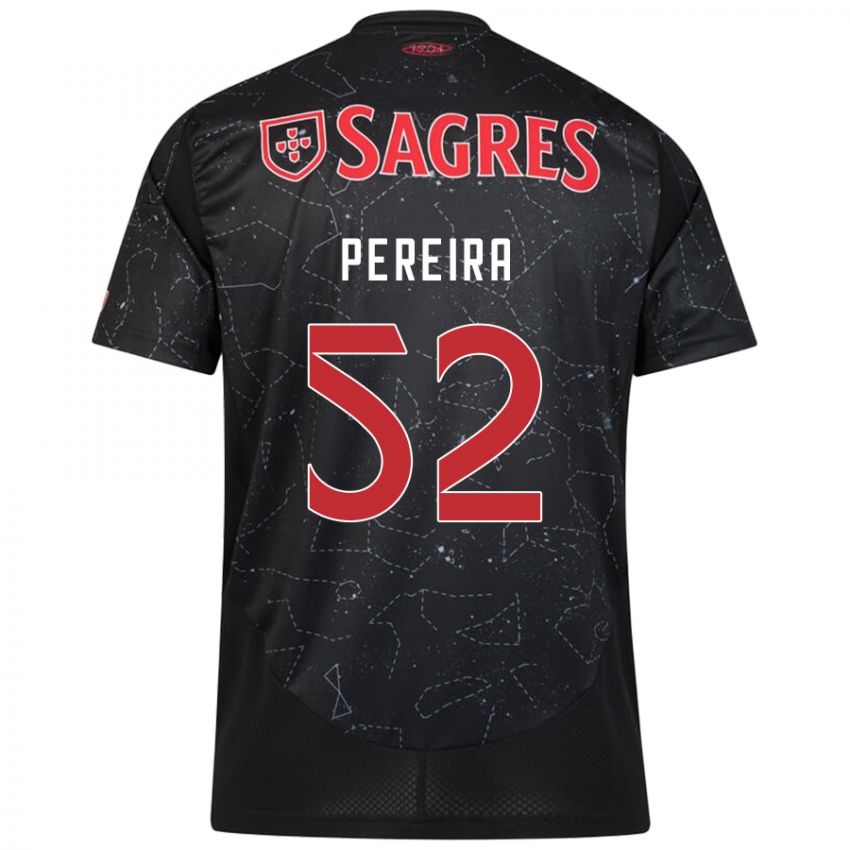 Criança Camisola Henrique Pereira #52 Vermelho Preto Alternativa 2024/25 Camisa