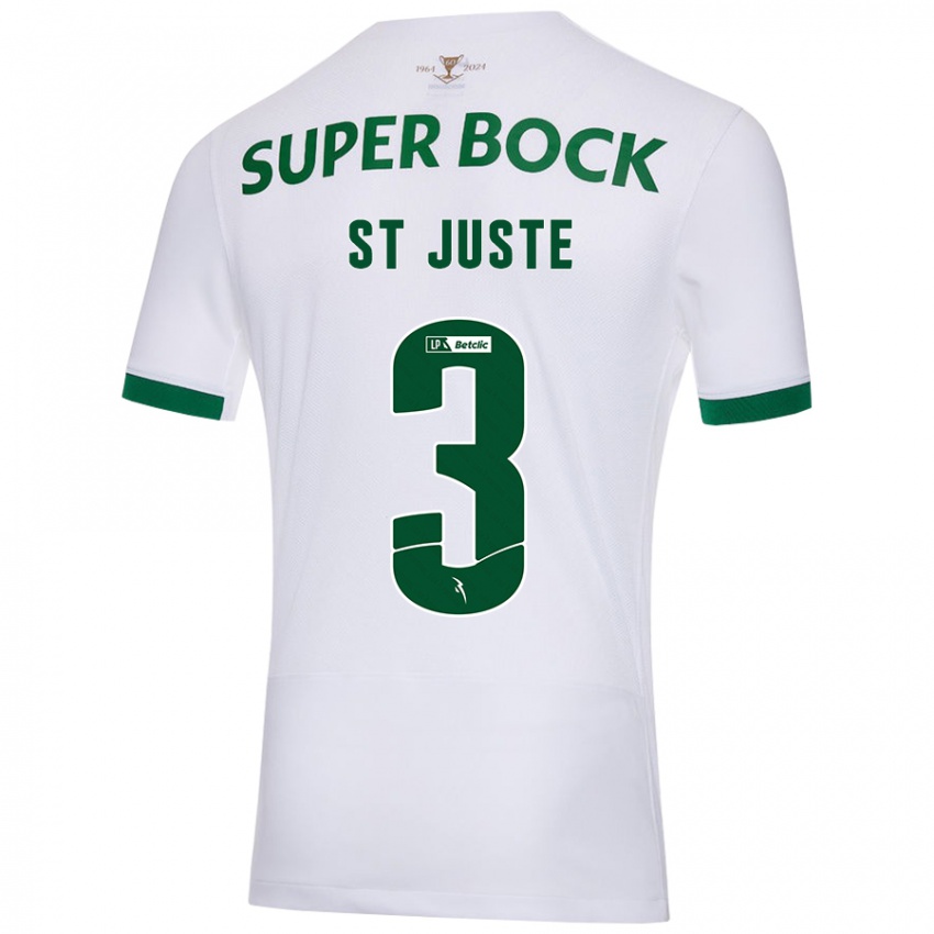 Criança Camisola Jerry St. Juste #3 Verde Branco Alternativa 2024/25 Camisa