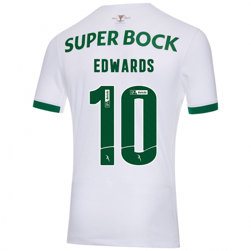 Criança Camisola Marcus Edwards #10 Verde Branco Alternativa 2024/25 Camisa