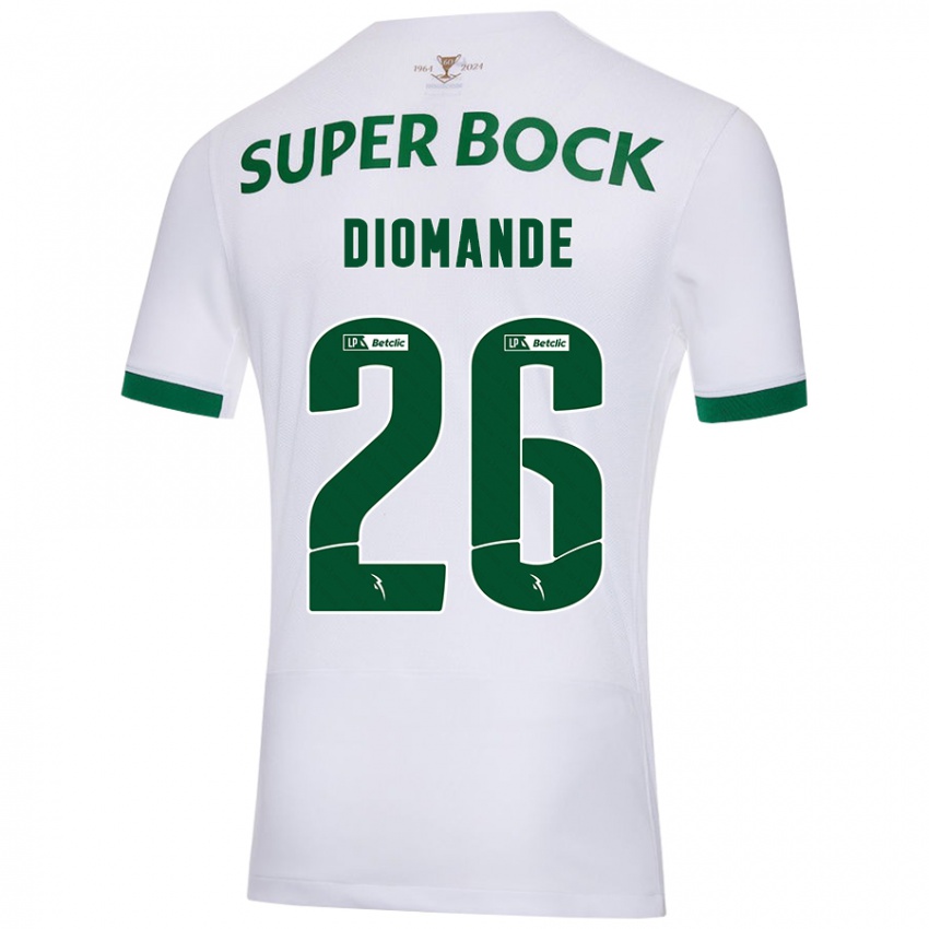 Criança Camisola Ousmane Diomande #26 Verde Branco Alternativa 2024/25 Camisa