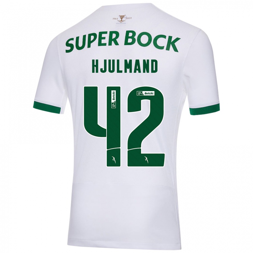 Criança Camisola Morten Hjulmand #42 Verde Branco Alternativa 2024/25 Camisa