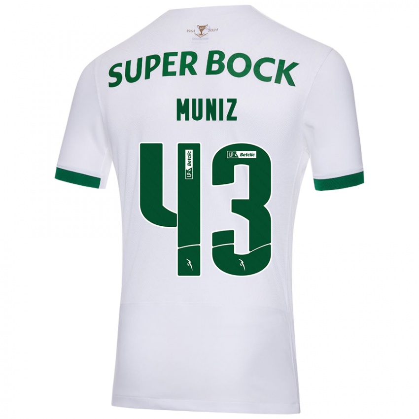 Criança Camisola João Muniz #43 Verde Branco Alternativa 2024/25 Camisa