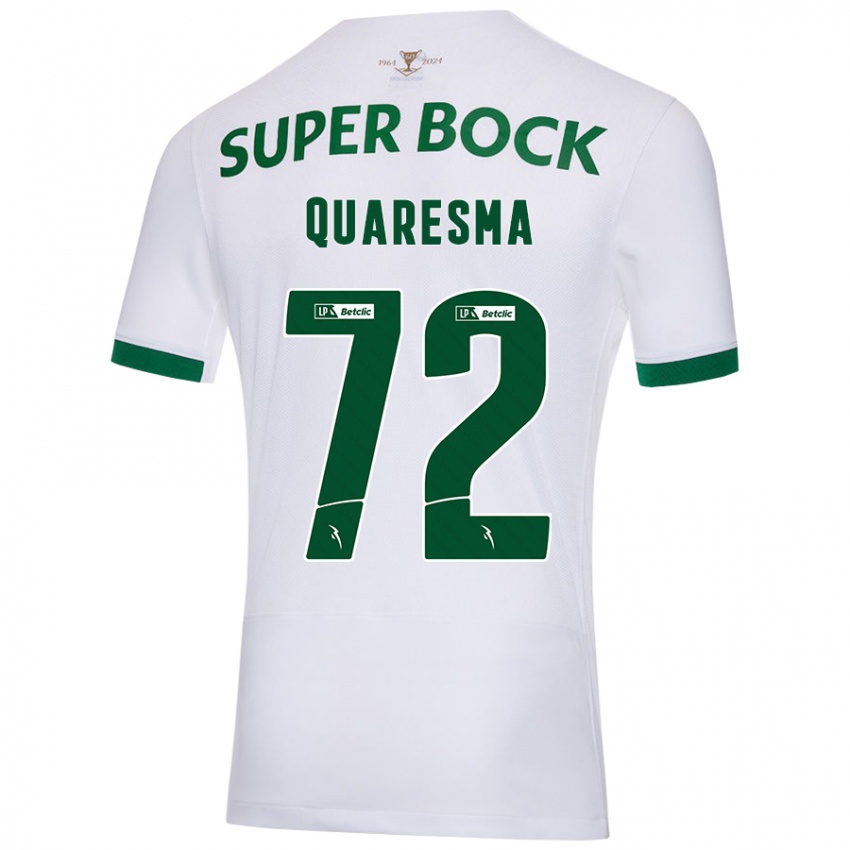 Criança Camisola Eduardo Quaresma #72 Verde Branco Alternativa 2024/25 Camisa