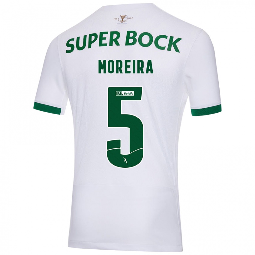 Criança Camisola David Moreira #5 Verde Branco Alternativa 2024/25 Camisa