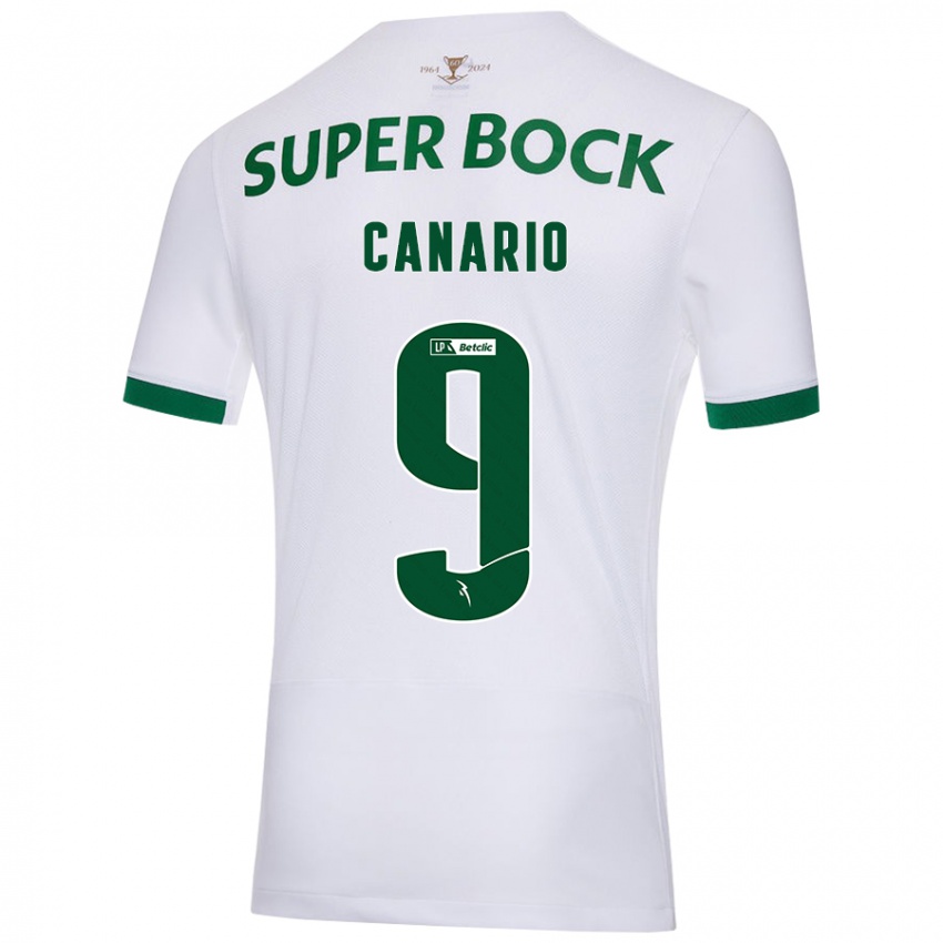 Criança Camisola Francisco Canário #9 Verde Branco Alternativa 2024/25 Camisa