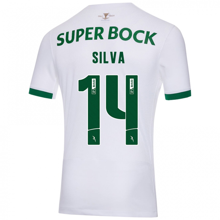 Criança Camisola Guilherme Silva #14 Verde Branco Alternativa 2024/25 Camisa