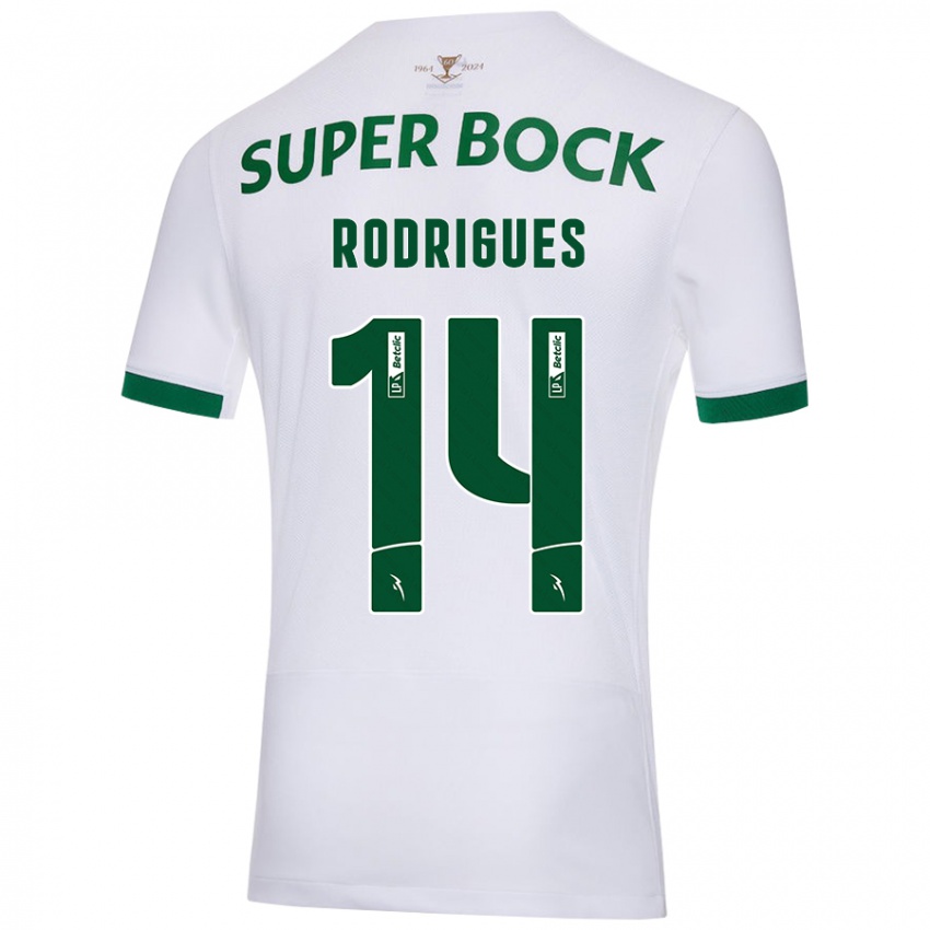 Criança Camisola Paulo Rodrigues #14 Verde Branco Alternativa 2024/25 Camisa