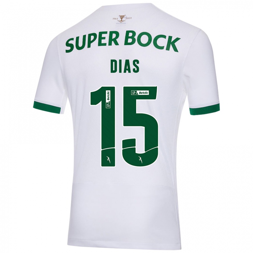 Criança Camisola Rodrigo Dias #15 Verde Branco Alternativa 2024/25 Camisa