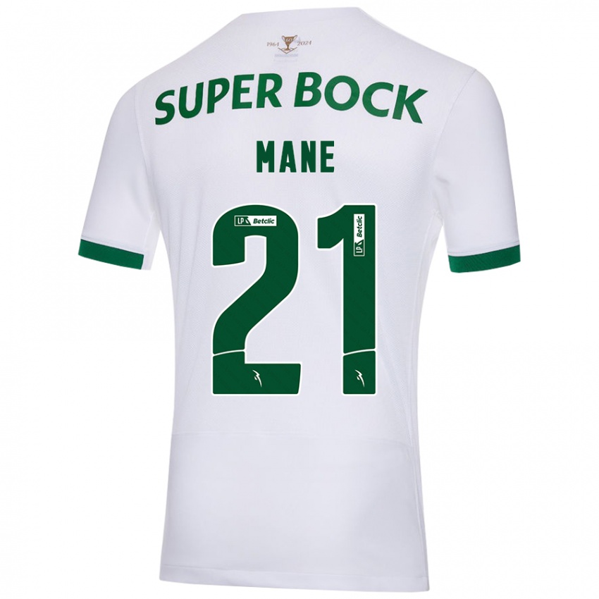 Criança Camisola Isnaba Mané #21 Verde Branco Alternativa 2024/25 Camisa