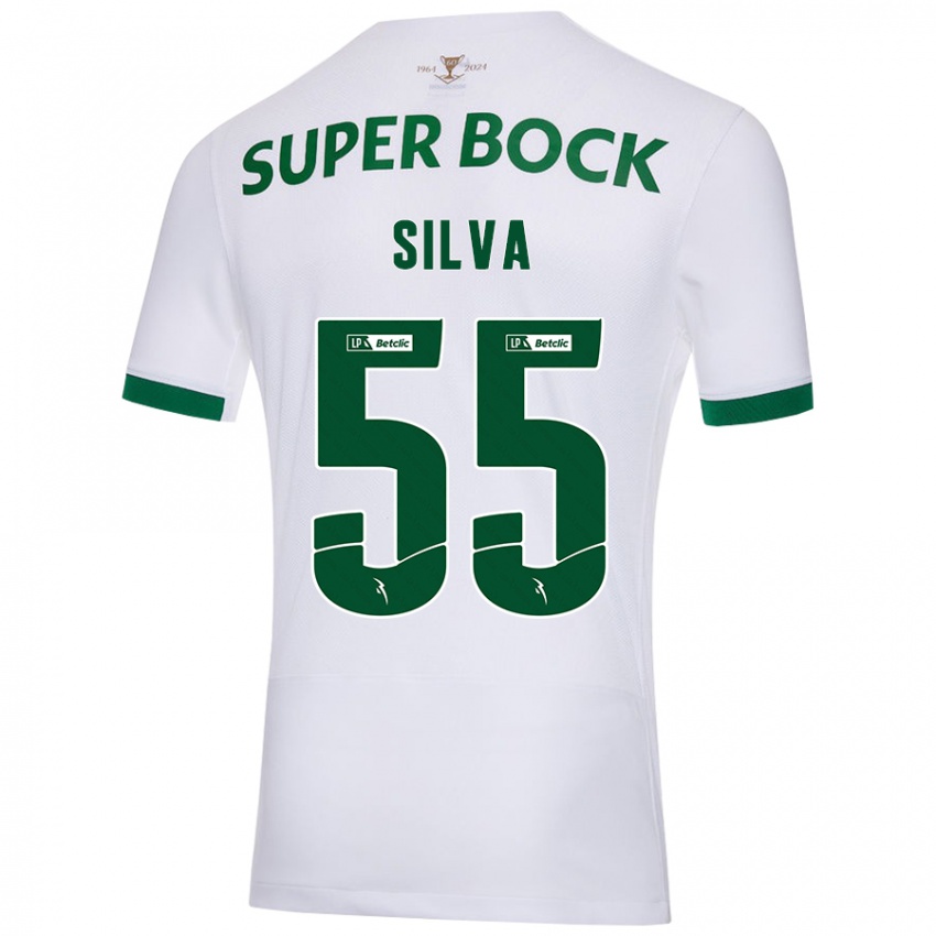 Criança Camisola José Silva #55 Verde Branco Alternativa 2024/25 Camisa