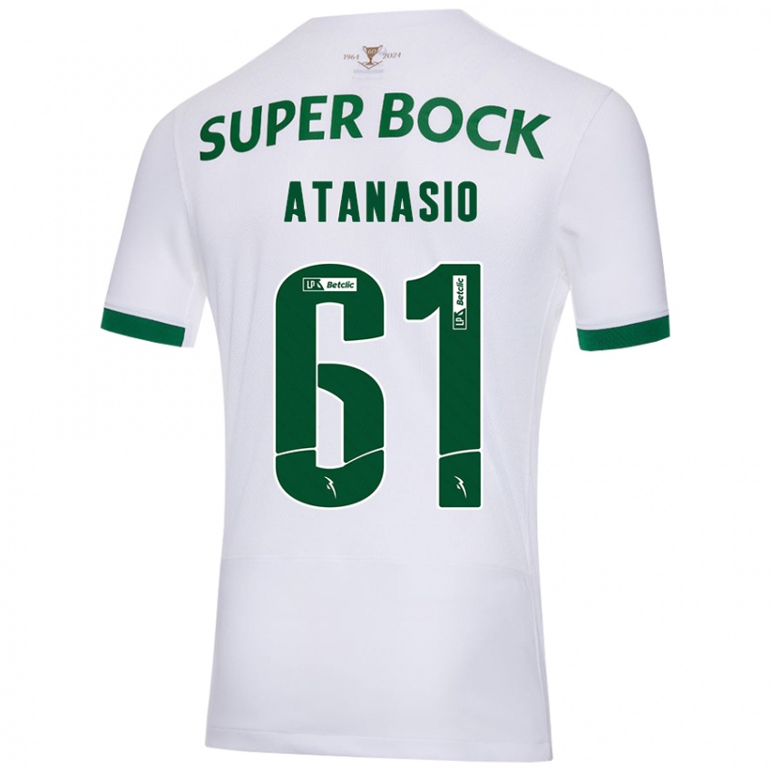 Criança Camisola Atanásio #61 Verde Branco Alternativa 2024/25 Camisa