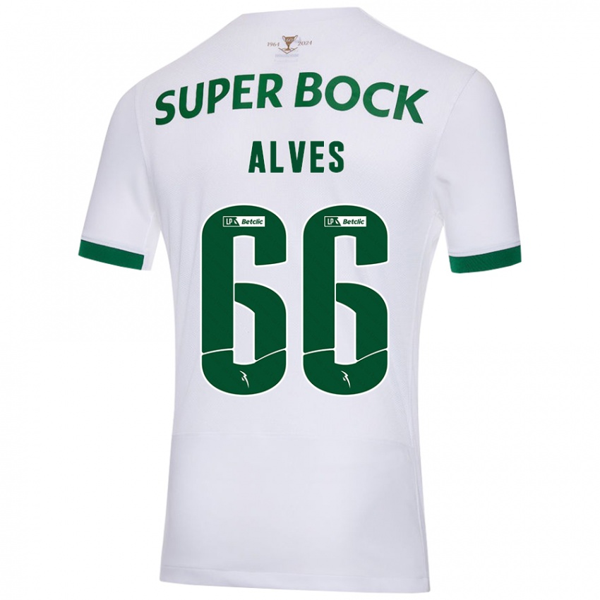 Criança Camisola Miguel Alves #66 Verde Branco Alternativa 2024/25 Camisa