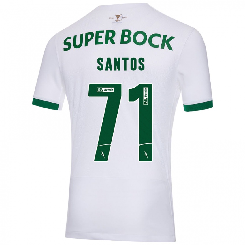 Criança Camisola Denilson Santos #71 Verde Branco Alternativa 2024/25 Camisa