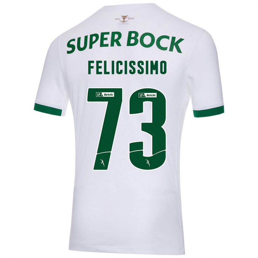 Criança Camisola Eduardo Felicíssimo #73 Verde Branco Alternativa 2024/25 Camisa