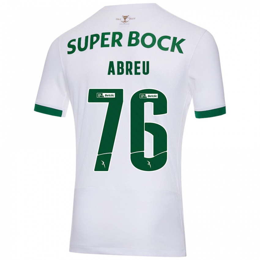 Criança Camisola Diogo Abreu #76 Verde Branco Alternativa 2024/25 Camisa