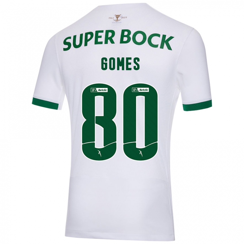 Criança Camisola Luís Gomes #80 Verde Branco Alternativa 2024/25 Camisa