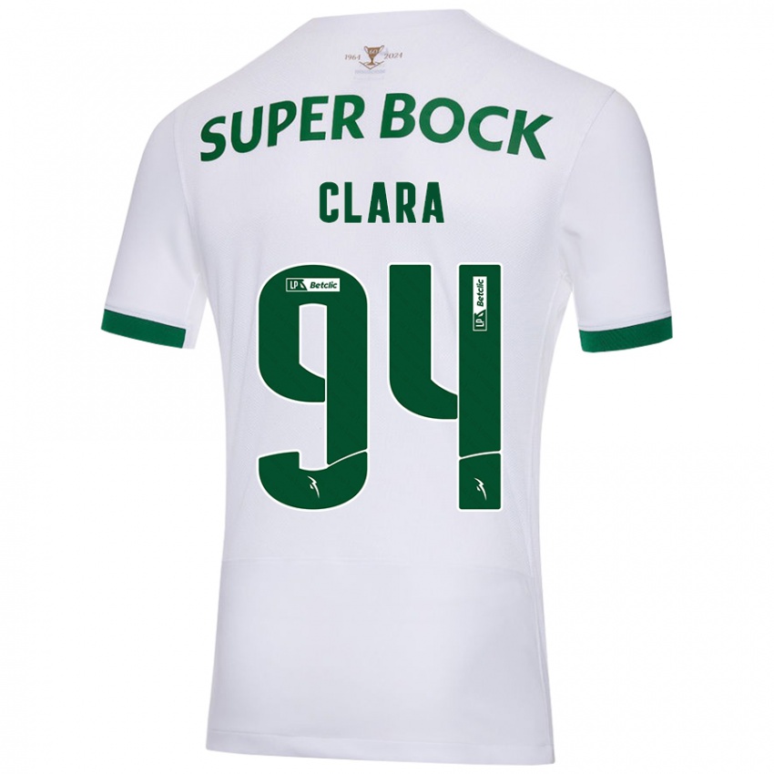 Criança Camisola Diogo Clara #94 Verde Branco Alternativa 2024/25 Camisa