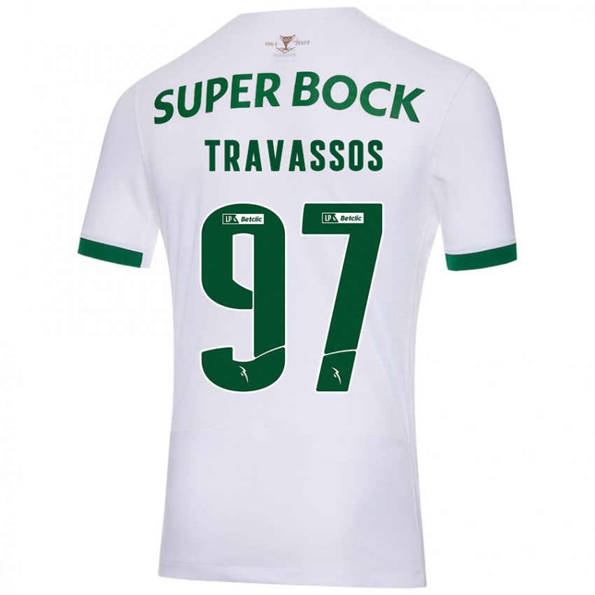 Criança Camisola Travassos #97 Verde Branco Alternativa 2024/25 Camisa