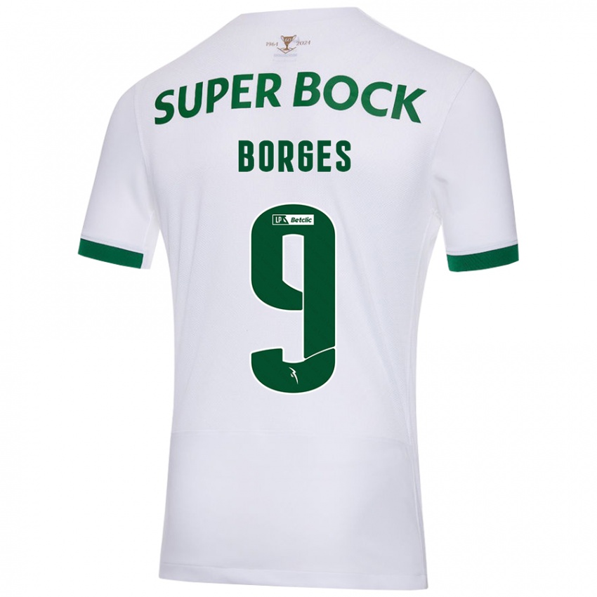 Criança Camisola Ana Borges #9 Verde Branco Alternativa 2024/25 Camisa