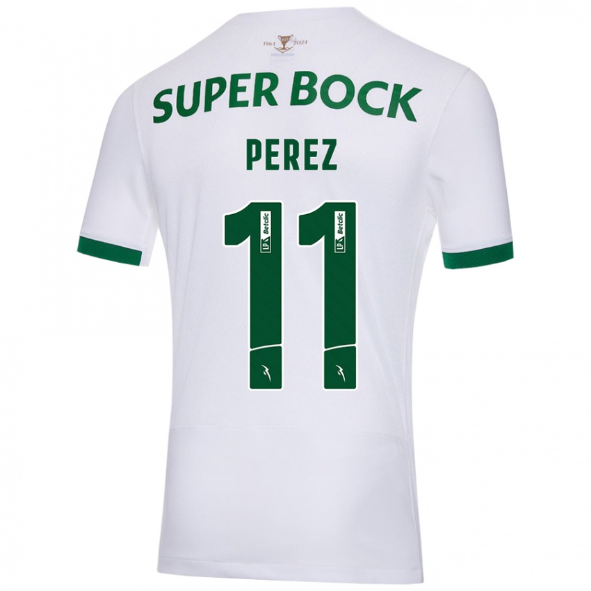 Criança Camisola Brenda Pérez #11 Verde Branco Alternativa 2024/25 Camisa