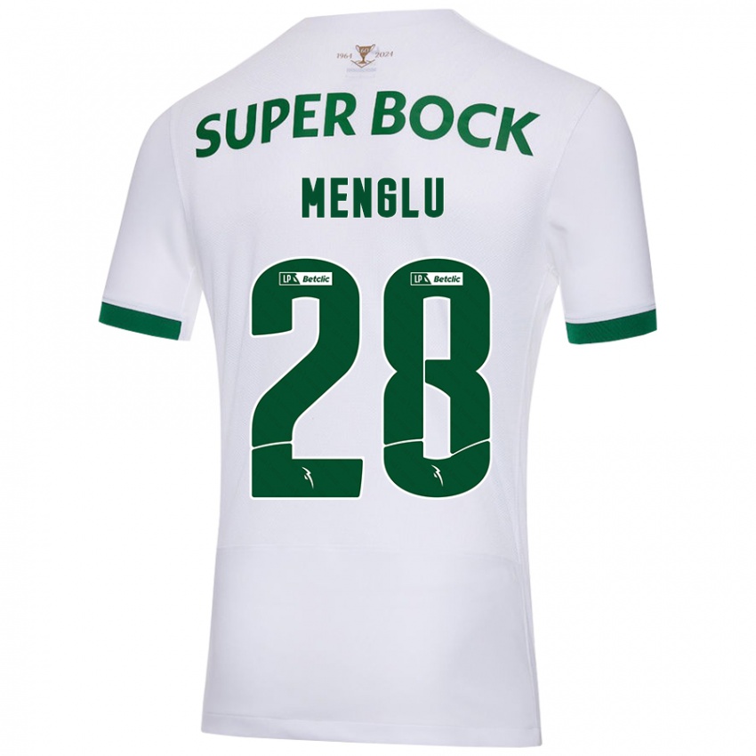 Criança Camisola Shen Menglu #28 Verde Branco Alternativa 2024/25 Camisa