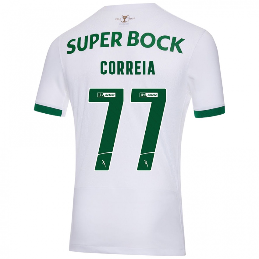 Criança Camisola Alícia Correia #77 Verde Branco Alternativa 2024/25 Camisa