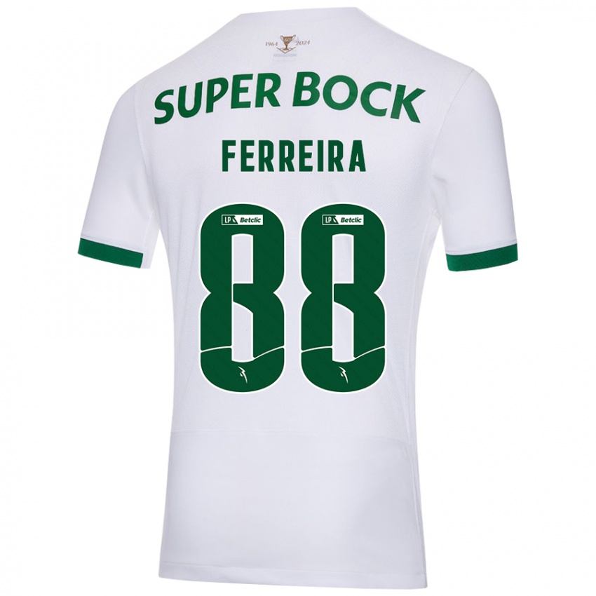 Criança Camisola Tiago Ferreira #88 Verde Branco Alternativa 2024/25 Camisa