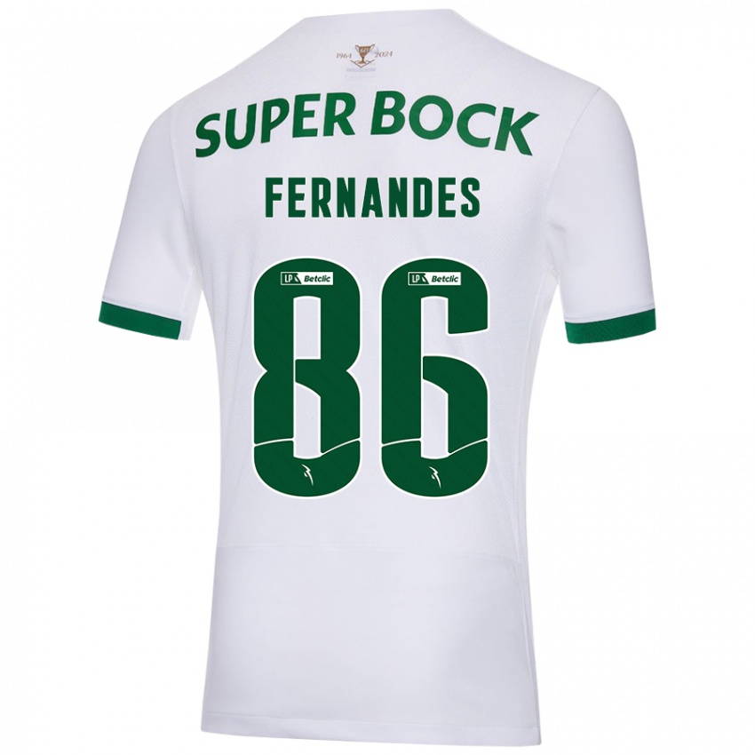 Criança Camisola Emanuel Fernandes #86 Verde Branco Alternativa 2024/25 Camisa