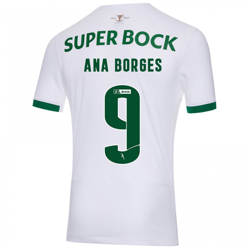 Criança Camisola Ana Catarina Marques Borges #9 Verde Branco Alternativa 2024/25 Camisa