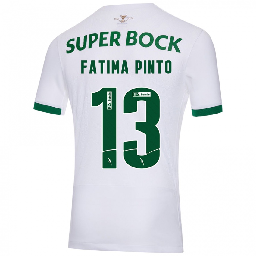 Criança Camisola Fátima Alexandra Figueira Pinto #13 Verde Branco Alternativa 2024/25 Camisa