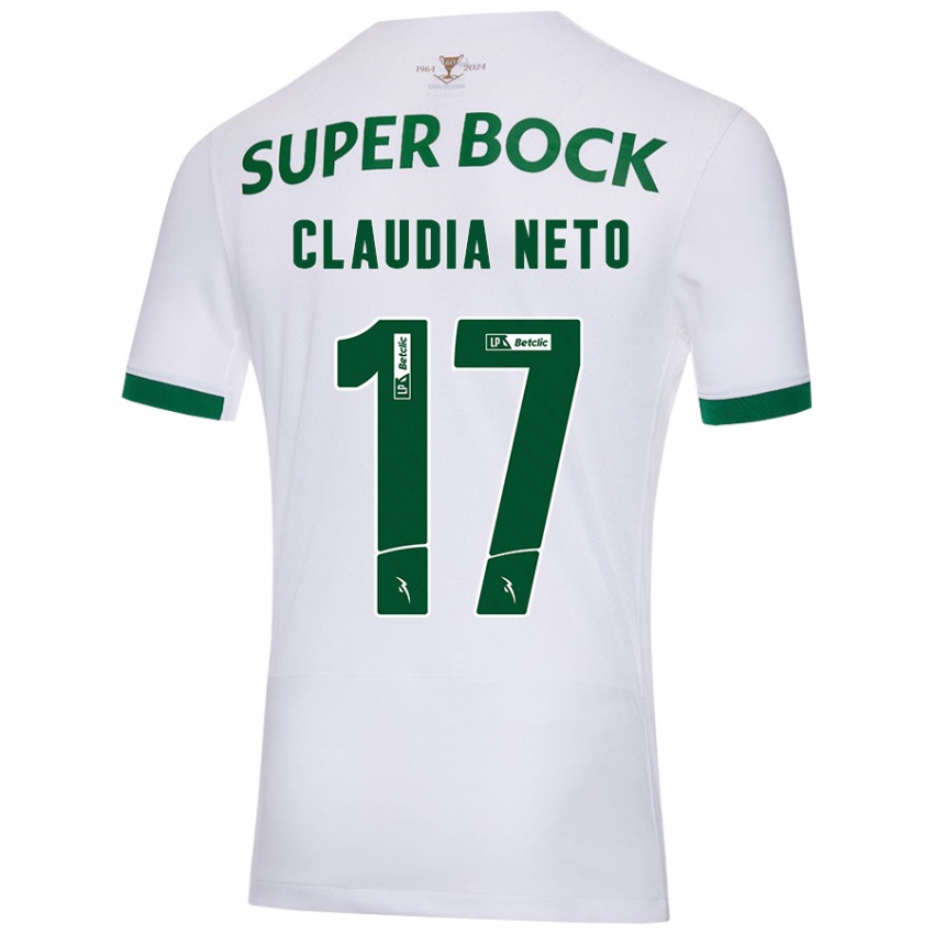 Criança Camisola Cláudia Teresa Pires Neto #17 Verde Branco Alternativa 2024/25 Camisa