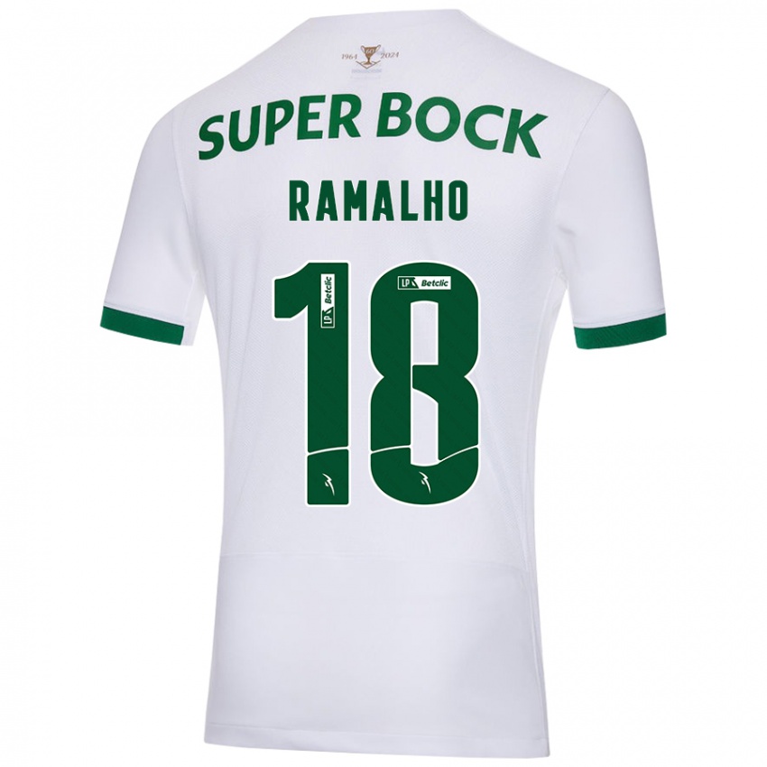 Criança Camisola Inês Filipa Ramalho Gonçalves #18 Verde Branco Alternativa 2024/25 Camisa