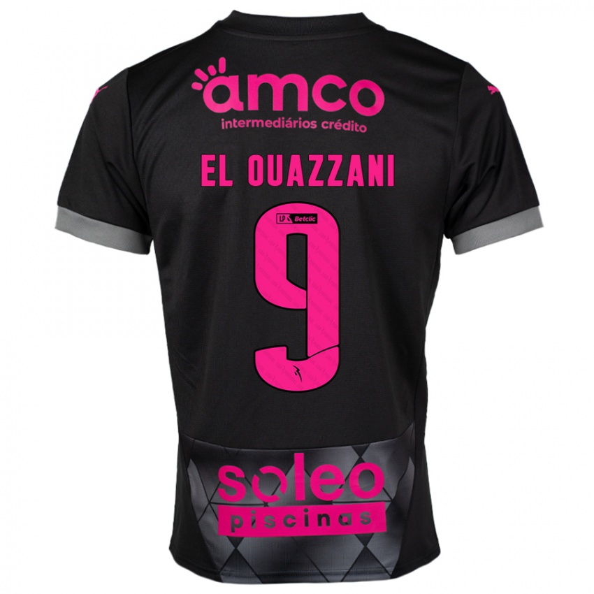 Criança Camisola Amine El Ouazzani #9 Preto Rosa Alternativa 2024/25 Camisa