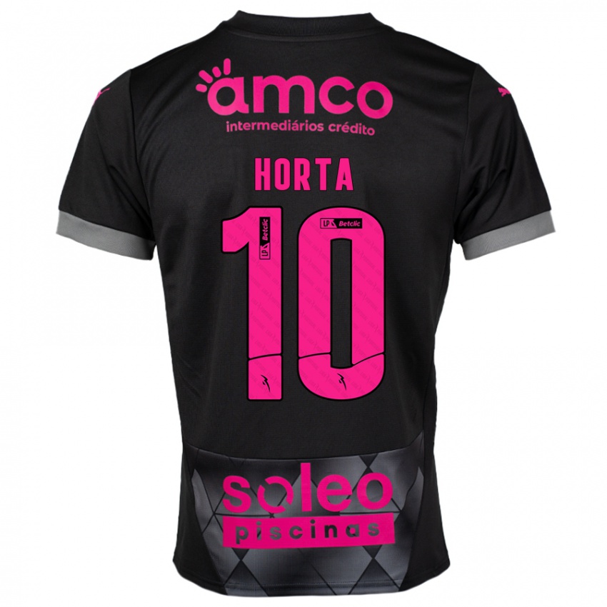 Criança Camisola André Horta #10 Preto Rosa Alternativa 2024/25 Camisa