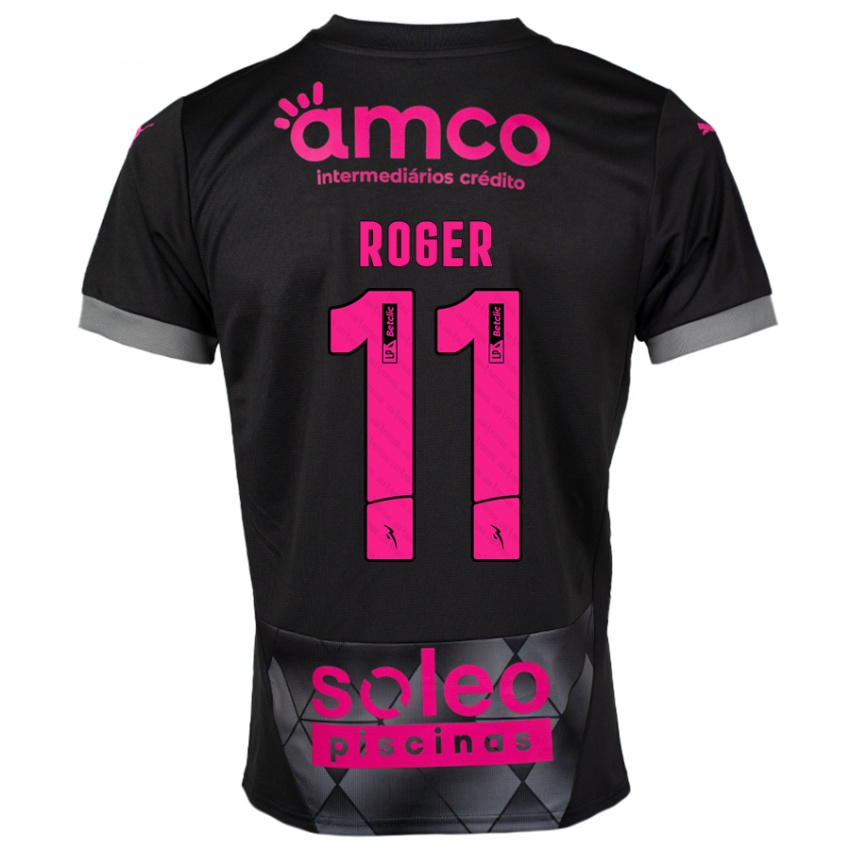 Criança Camisola Roger #11 Preto Rosa Alternativa 2024/25 Camisa