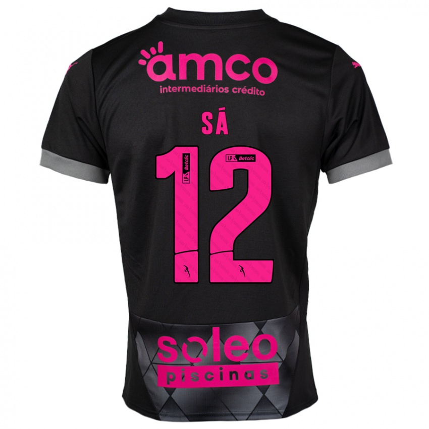 Criança Camisola Tiago Sá #12 Preto Rosa Alternativa 2024/25 Camisa