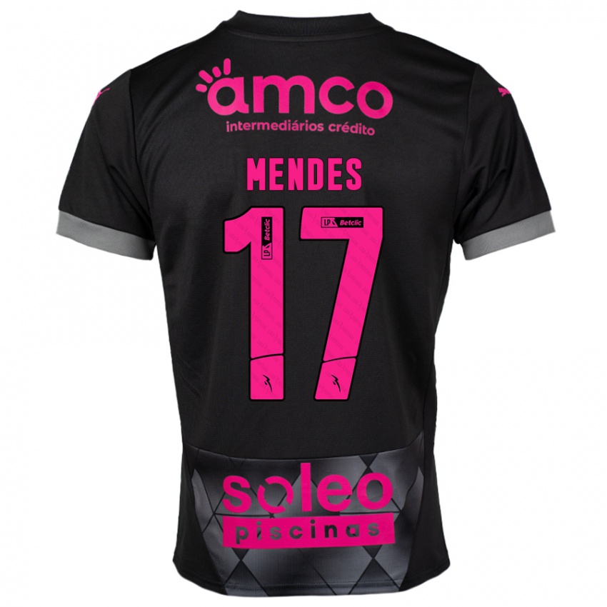 Criança Camisola Joe Mendes #17 Preto Rosa Alternativa 2024/25 Camisa