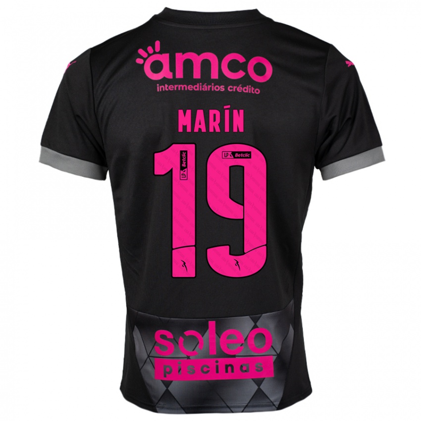 Criança Camisola Adrián Marín #19 Preto Rosa Alternativa 2024/25 Camisa