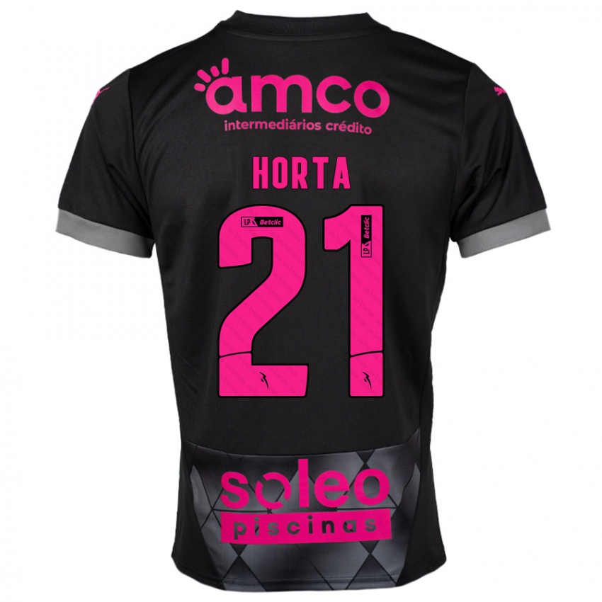 Criança Camisola Ricardo Horta #21 Preto Rosa Alternativa 2024/25 Camisa