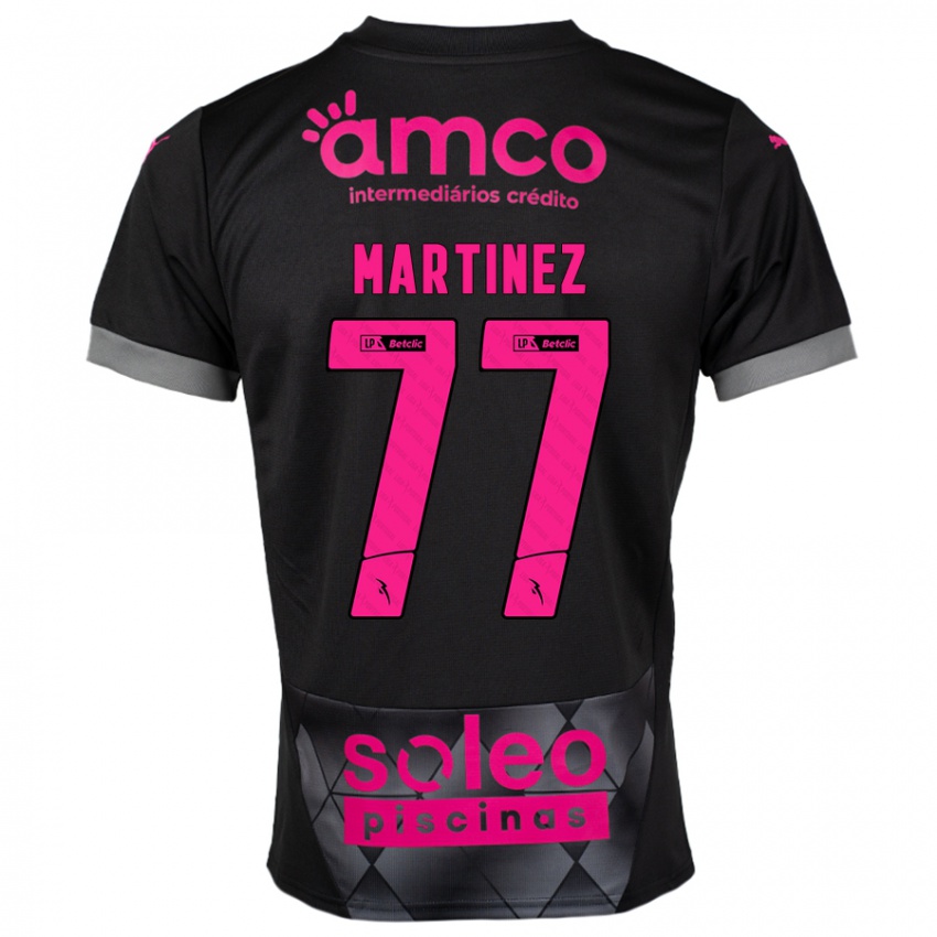 Criança Camisola Gabri Martínez #77 Preto Rosa Alternativa 2024/25 Camisa